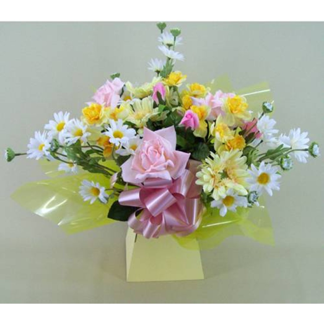 Silk Flowers Hand Tied Bouquet Spring Cheer ABV003